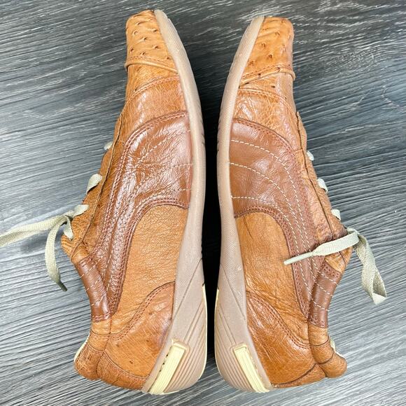 Verthali Ostrich Leather Sneaker Shoes Men Size 7.5 Women 9 Rare Exotic Handmade - Picture 6 of 10